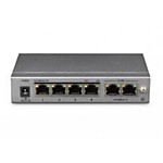 J2000-NET-SW04PoE02U ||| - 4-х канальный PoE свич, 6 портов (2 RG45 + 4 PoE), 25W на канал